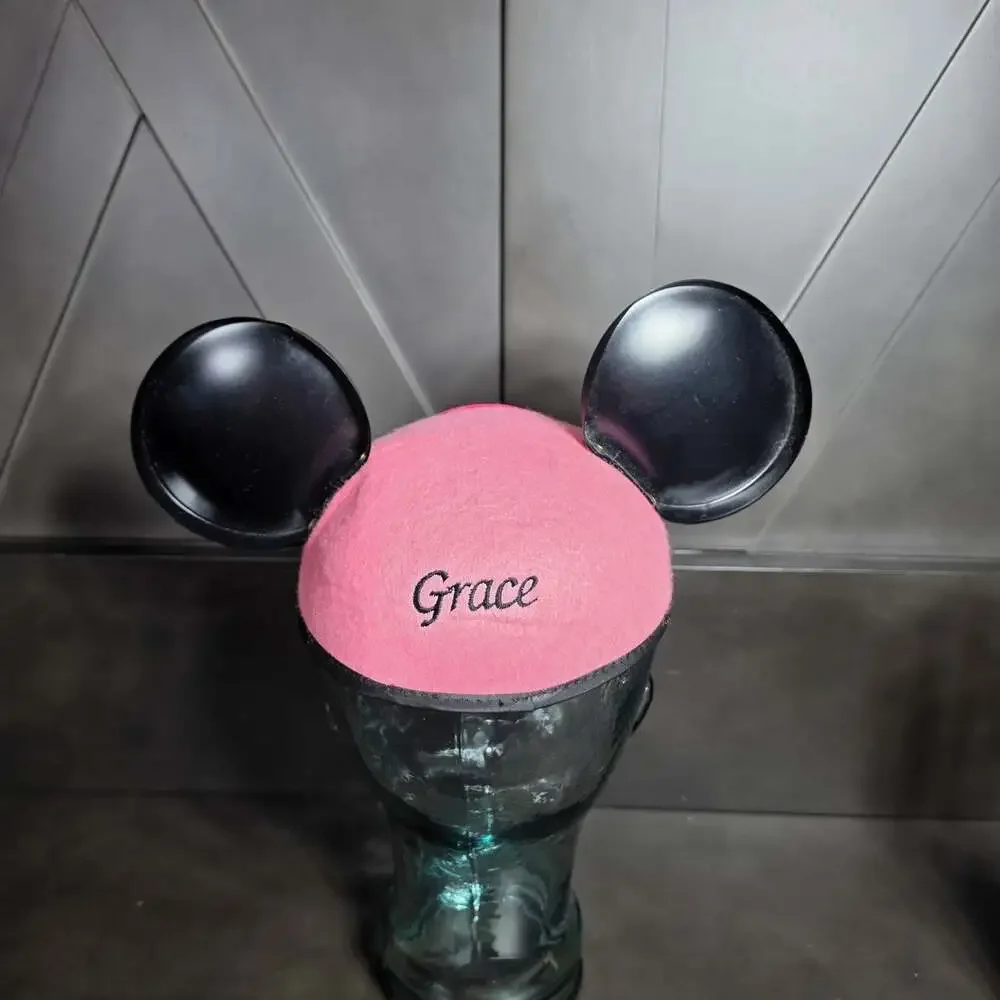 Walt Disney World Minnie Mouse Pink Ears Youth Hat Disney Parks Embroider GRACE